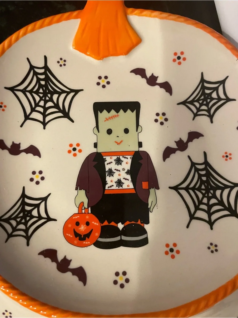 Temp-tations Seasonal Stacked Figural Pumpkin Platter Halloween Boofetti